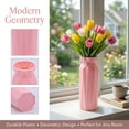 thumbnail image 2 of Flower Vase Clear, Unbreakable Narrow Bud Vase for Single Stem Roses, Shatterproof Plastic Vase for Office Desk Pink 2.8"L x 2.8"W x 7.9"H, 2 of 6