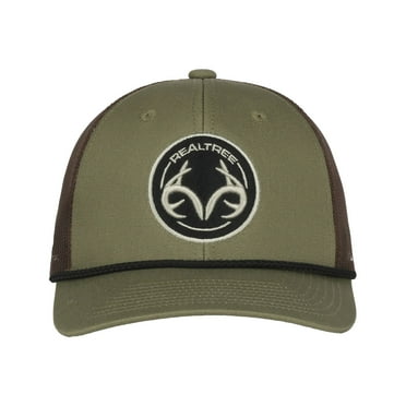 Realtree Modern Trucker Cap, Structured, Mesh Back Hunting Hat for Men, One Size, Adult, Olive Green/Brown
