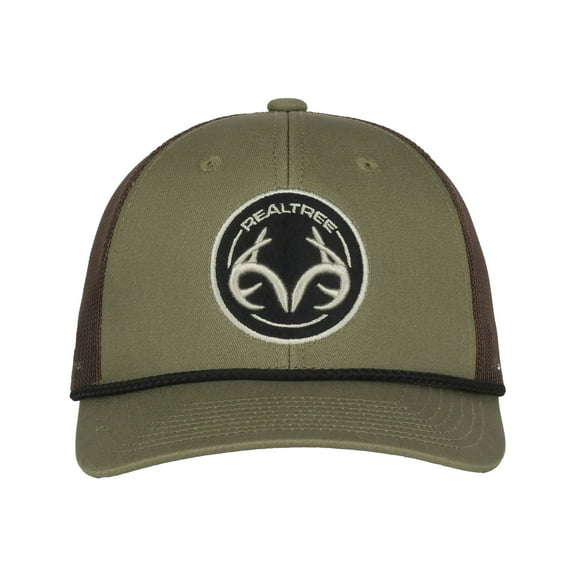 Realtree Modern Trucker Cap, Structured, Mesh Back Hunting Hat for Men, One Size, Adult, Olive Green/Brown