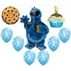 9 pc. Cookie Monster Cupcake Sesame Street Birthday Party Balloons Decorations Supplies by Anagram