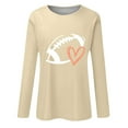 thumbnail image 4 of Yellow Women's Long Sleeve T-shirt, Sweatshirt Women Cute Football Graphic Pullover Shirt Football Season Long Sleeve Tops,Women's Long sleeve T-shirt XXL, 4 of 4
