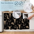 thumbnail image 5 of Western Cow Skull Cabinet Curtains for Kitchen 35"W x 35"L, Vintage Cactus Cowboy Hats Boots Black Laundry Sink Cabinets Magic Tape Short Curtain Privacy Panel for Bathroom Vanity Cabinets, 5 of 9