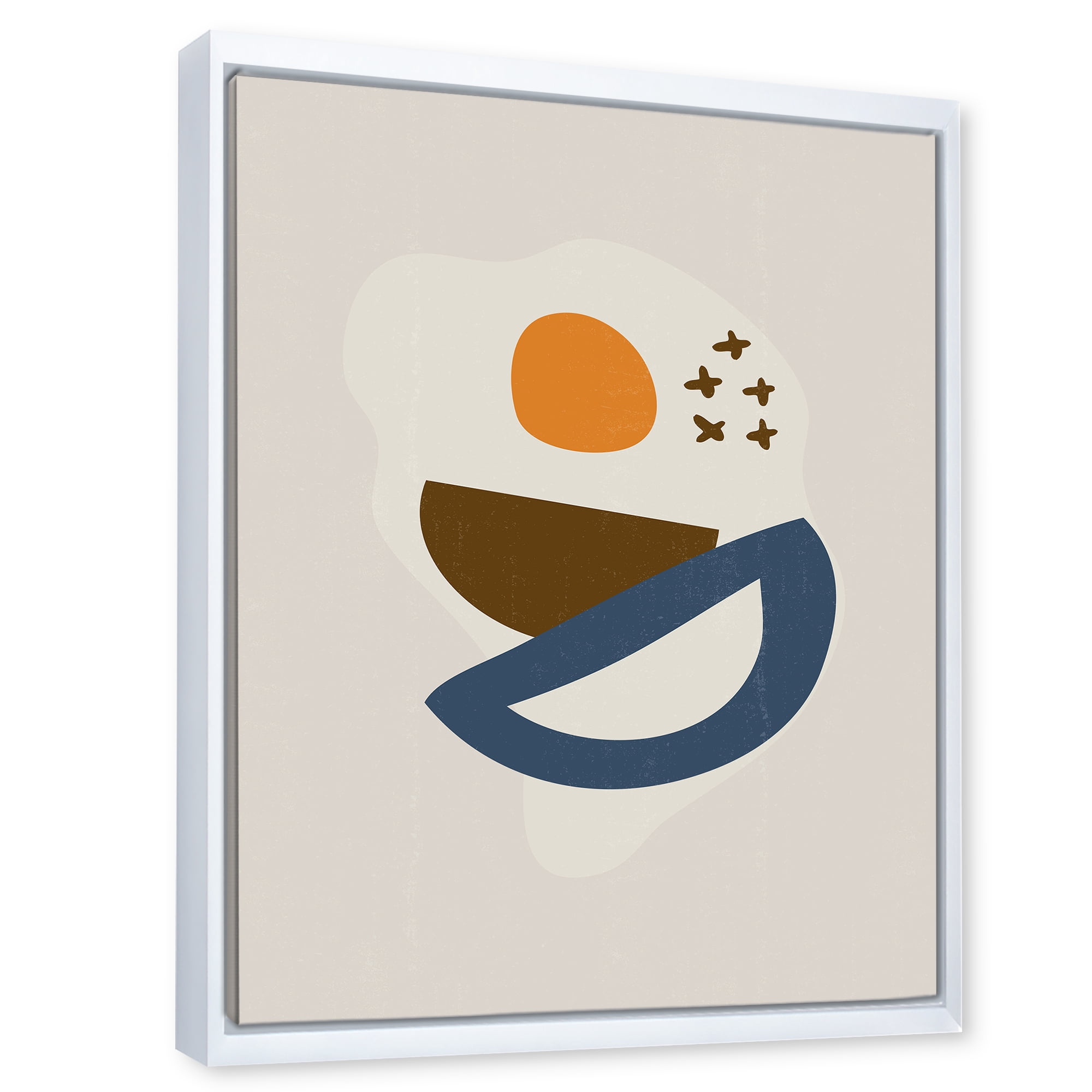 Designart 'Abstract Moon and Sun Geometric Print I' Modern Framed Canvas Wall Art Print