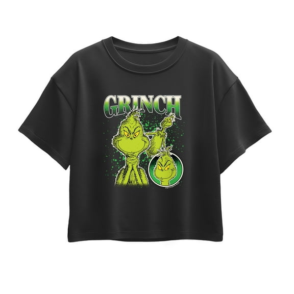 Dr. Seuss - Grinch Bootleg  - Youth Girl Short Sleeve Boxy Tee