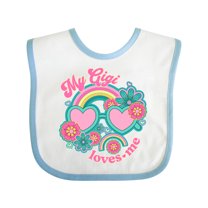 Inktastic My Gigi Loves Me Girls Rainbow Granddaughter Girls Baby Bib