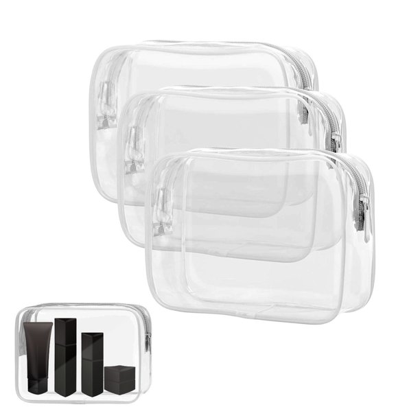 Tripumer 3Pack Transparent Waterproof Toiletry Bag Medium Portable