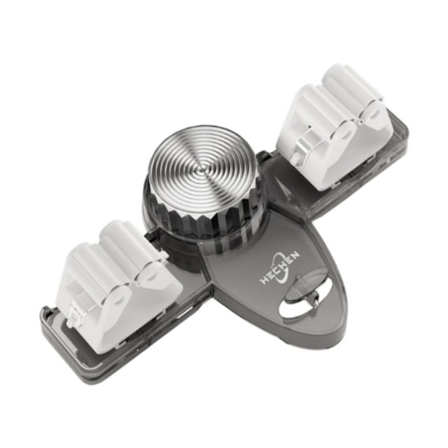 Colgador de trapeador Soporte para escoba y trapeador Sin necesidad de perforar Sistema de almacenamiento multiusos Gris transparente