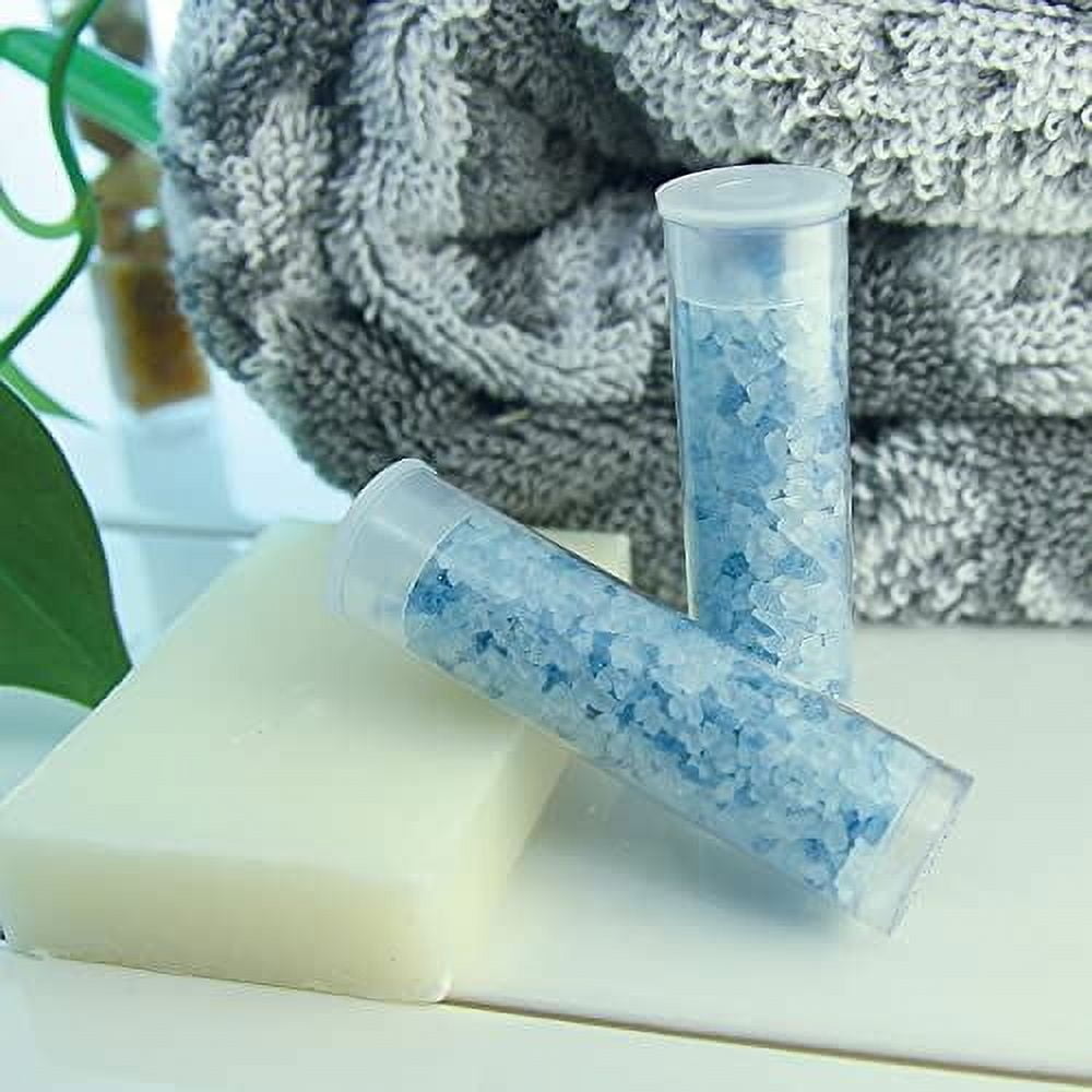 The Beadsmith Clear Plastic Tubes - 2-Inch-Long Round Tubes, 3/8 Inches in Diameter - Flat Caps - Use for Beads, Bath Salts, Wedding & Party Favors, Home or Office Storage - Bag of 100