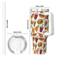 thumbnail image 4 of Picia Hot Dog Burger Pattern 40oz Ice Bully Insulated Tumbler with Handle, Double-Wall Stainless Steel Cup, Leak-Proof Lid and Straw, 4 of 8