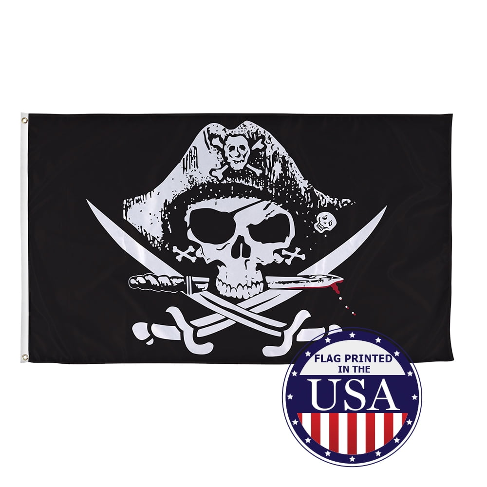 G128 Piratenflagge Jolly Roger Bones | 50,8 x 76,2 cm | ToughWeave Serie  bestickt 300D Polyester | Neuheit Flagge, gesticktes Design, für drinnen  und