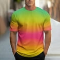 thumbnail image 2 of ZCFZJW Mens Ombre T-Shirts Casual Tie Dye Gradient Color Print Summer Short Sleeve Crewneck Tees Trendy Regular Fit Basic Workout Tshirt Tops Hot Pink XXL, 2 of 5