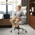 thumbnail image 2 of Costway Office Desk Chair Big and Tall Executive Office Chair with Footrest Lumbar Support White, 2 of 10