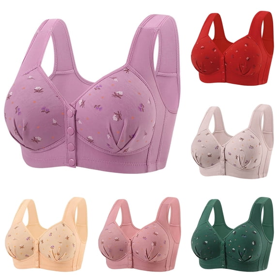 Ashirexll Bras for Women No Underwire, Push Up Bra, Nylon Bra Comfortable Gathered Support Everyday