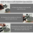 thumbnail image 6 of Lefty’s Left Handed Can Opener - Premium Design Black Heavy duty Stainless Steel - Easy To Turn Sharp Blade - Smooth Edge - Great Gift for Left-Handed People, Adults, Men and Women, 6 of 9