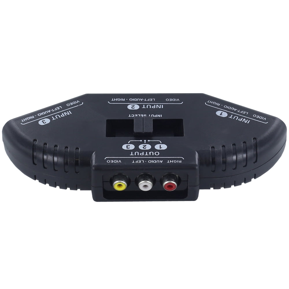 Fosmon A1602 RCA Splitter with 3-Way Audio, Video RCA Switch Box + RCA Cable for Connecting 3 RCA Output Devices to Your TV