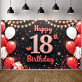 thumbnail image 5 of Red White Theme Happy 18th Banner Glitter Design 18th Birthday Display Balloon Decor Crown Accent 18th Backdrop for 18th Birthday Party Teen Celebration Photo Shoot, 5 of 9