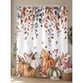 thumbnail image 4 of Fall Shower Curtain Orange Green Pumpkin Leaves Shower Curtains for Bathroom Thanksgiving Decor, Waterproof Polyester Shower Curtain Set with Hooks, Standard Size 66" x 72" Farmhouse, 4 of 6