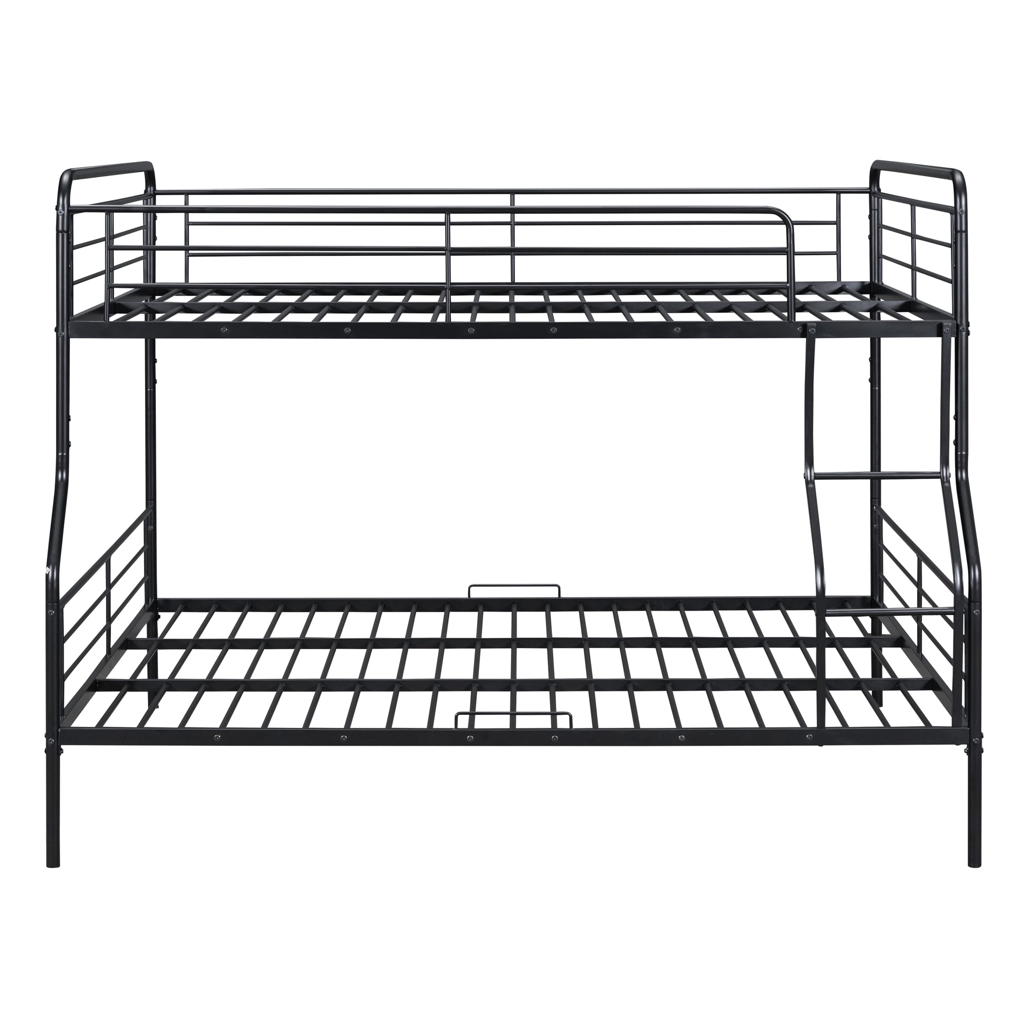Full XL Over Queen Bunk Bed,Heavy Duty Metal Bed Frame Sturdy Guard Rail for Kids/Adults,Can be Divided Into Two Beds,Black