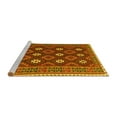 thumbnail image 2 of Ahgly Company Machine Washable Indoor Round Oriental Yellow Traditional Area Rugs, 6' Round, 2 of 4