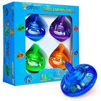 Hanukkah Dreidel - Musical Light Up Spinning Tops Set - Plays 2 Classic Hanukkah Songs - Assorted Colors 4 Pack