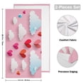 thumbnail image 2 of Papery Clouds and Hearts Valentine Hand Towel Absorbent Bath Towels for Bathroom Sports Gym 28" x 14" Set of 2, 2 of 8