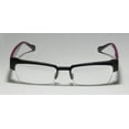 thumbnail image 3 of NEW HARRY LARY'S IDOLY MENS/WOMENS DESIGNER HALF-RIM BLACK / PINK EXCLUSIVE AFFORDABLE SLEEK FRAME DEMO LENSES 52-17-0 SPRING HINGES EYEGLASSES/EYEGLASS FRAME, 3 of 9