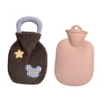 thumbnail image 3 of Bolsa de agua caliente con tapa, práctica, reutilizable, portátil, , para calentar las manos en dormitorio, invierno y frío del hogar. Café, 3 of 10