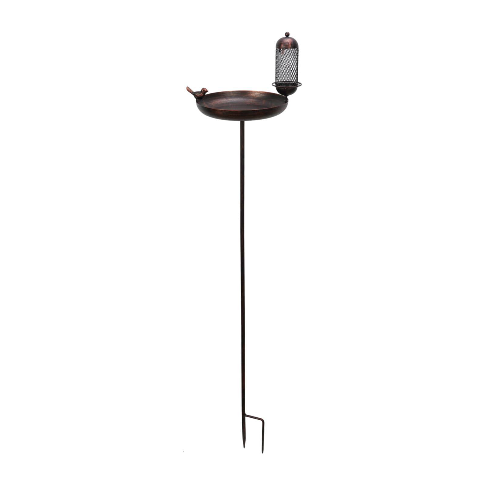 koolsoo Bird Bath Birdfeeder Metal Ornament Spa with Pile Decoration Water Bowl Bird Bath Bird Feeders for Lawn Outdoors in The Back Terrace