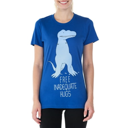 Jim Benton T-Rex Hugs T-Shirt - Short Sleeve Blue (Juniors)
