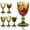 Green, variant on E-Greetshopping 6-Pack 8oz Green Vintage Diamond Pattern Colored Wine Glass Set, Stemmed Goblets for Cocktails, Wedding Party and Restaurant Use, Dishwasher Safe