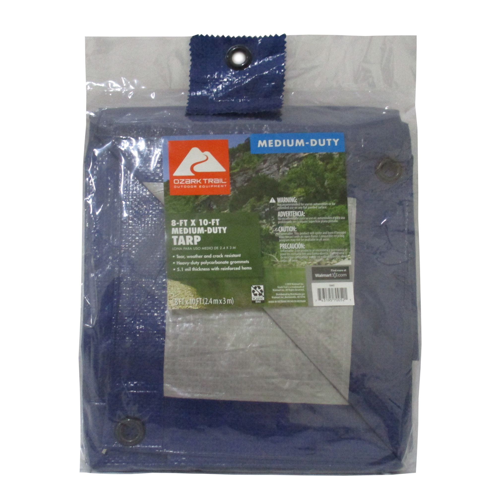 Ozark Trail Medium-Duty Tarpaulin, 8' x 10' - Walmart.com