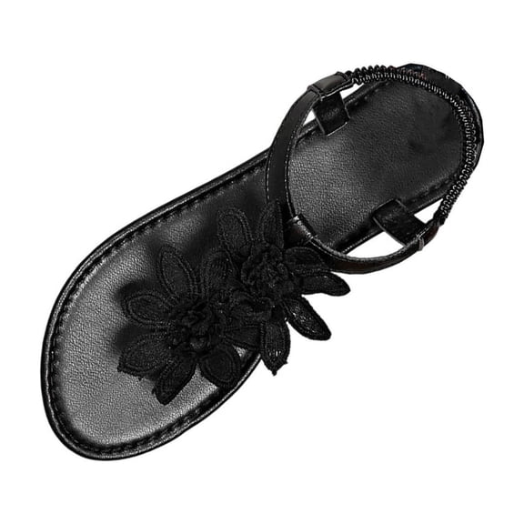 Women's 3D Floral Thong Slingback Flat Sandals, Open-Toe Breathable Casual Beach Footwear