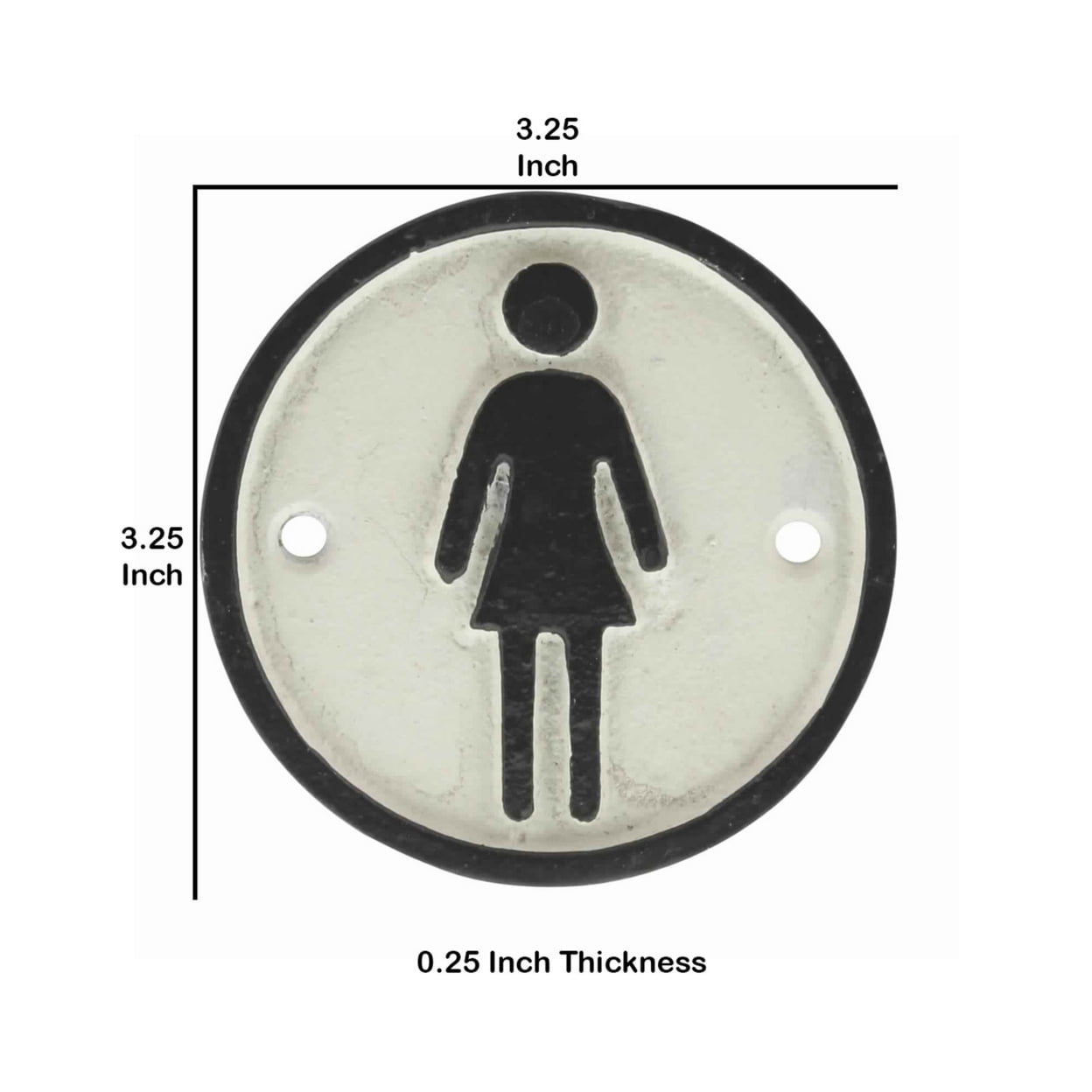 Benjara BM217842 Metal Women Restroom Wall Sign, Black & White