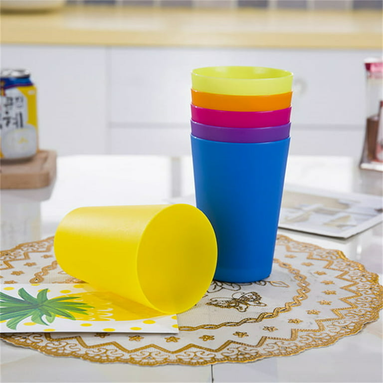 Kids Plastic Cups - 5.6 Ounce Children Drinking Cups Tumblers Reusable -  Dishwasher Safe - BPA-Free Plastic Cups for Kids & Toddlers Bright Colored  