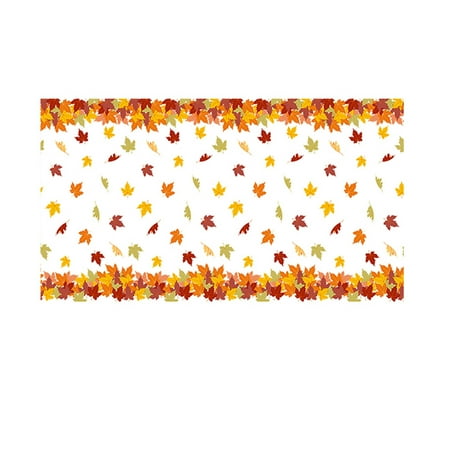 

Thanksgiving Tablecloth for Rectangle Table 9x 4.5Inch Maple Leaf Fall Plastic Table Cover Disposable Waterproof Autumn Theme Table Cloth for Thanksgiving Harvest Party Table Decor