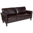 thumbnail image 1 of Sofa Bari rembourré en cuir brun, 1 of 5