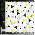 thumbnail image 4 of Ambesonne Geometric Shower Curtain, Diamond Motives in Mosaic, 69"Wx84"L, Yellow Black, 4 of 5