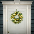 thumbnail image 2 of National Tree Company 22 inch Artificial Spring Wreath with Yellow Tulip Blooms, Lemons, and Forsythia Flower Blossoms, Realistic Floral Decoration for Front Door or Indoor Décor, 2 of 3