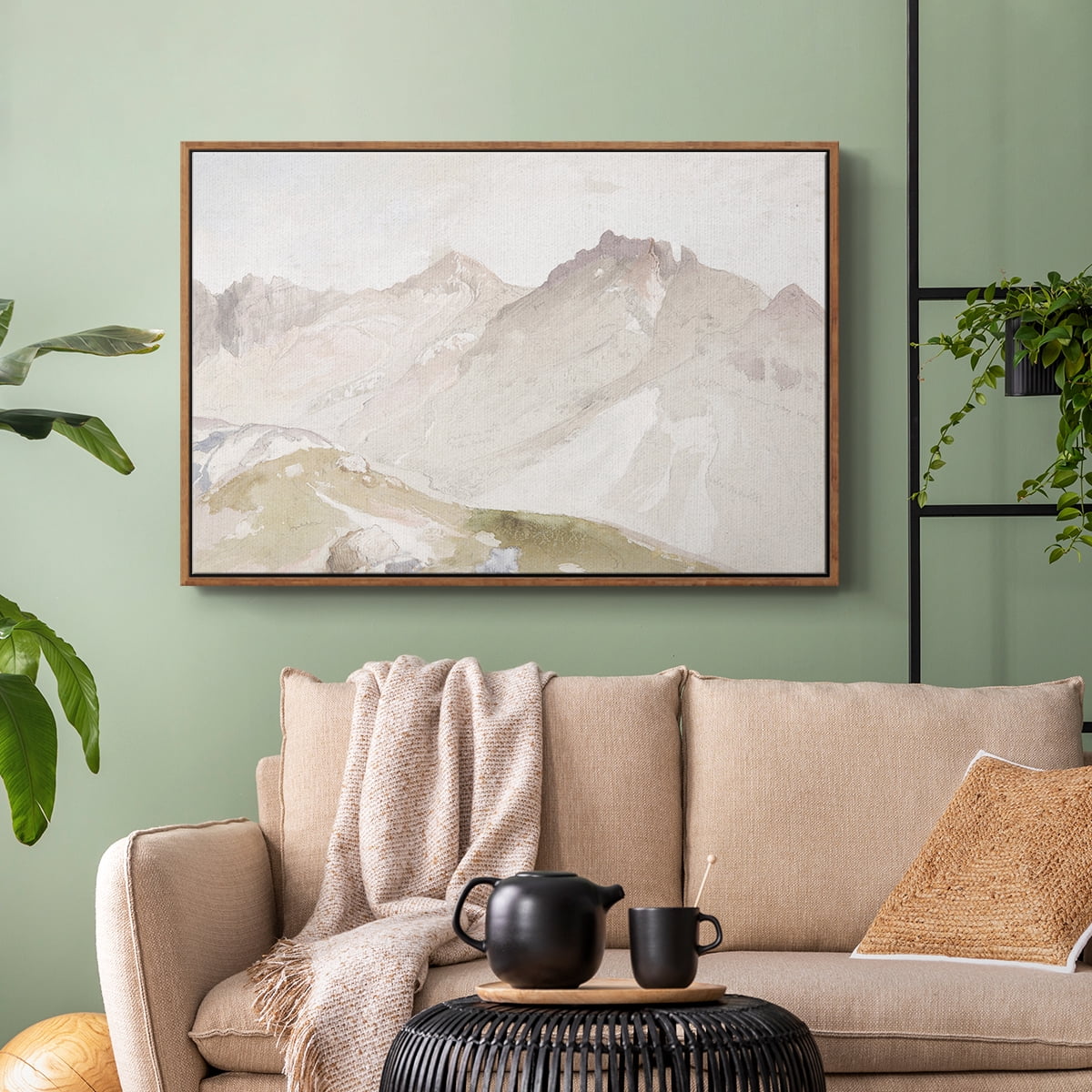 Vintage Landscape-CCCVII By Wexford Home Framed in Walnut Wood Gallery Wrapped Canvas 17 in. x 25 in.