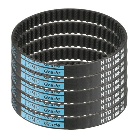 5 Packs HTD-3M Rubber Timing Belt 56 Teeth, 168mm Pitch Length x 6mm Width x 2.4mm Height, Pulley Timing Belt