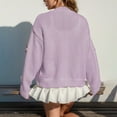 thumbnail image 6 of adviicd Women's Ribbed Knit Cardigans Embroidery Aesthetic Pretty Flowers Applique Button Up Open Front Knit Sweater Coat (Purple, XL), 6 of 8