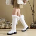 thumbnail image 2 of Pandaie Women's Winter Knee High Boots Waterproof Warm Fleece Lined Wide Calf Snow Boot Pull on Platform Walking Outdoor Shoes White 6, 2 of 7