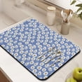 thumbnail image 3 of Floral Daisy Coffee Bar Mat, 18x24+19.5x12in Absorbent Drying Pad, Boho Vintage Yellow Flower Kitchen Counter Mat for Coffee Maker and Dish Rack, 3 of 6