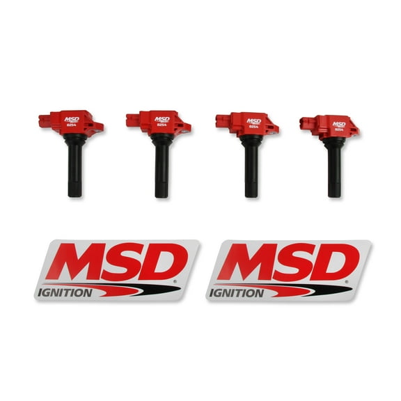 MSD 82544 MSD Ignition Coil Blaster Series fits 2015-2019 Subaru/Toyota/Scion 2.0L engines, Red, 4-pack