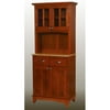 Small Buffet with Two Glass Door Hutch, Cottage Oak with Natural Top by Homestyles