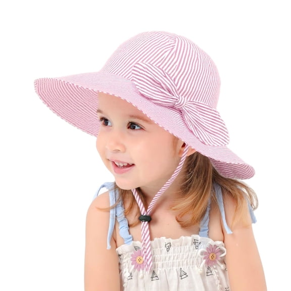 Minzimin Kids Girl Sun Hat Floppy Cotton Summer Hat 50 SPF Protective