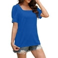 thumbnail image 2 of Fewfanhot Shirts for Women Summer Short Sleeve Shirts Square Neck Spring Outfits 2026 Fashion Clothing Blouses, 2 of 7