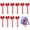 Red, variant on 10 Pcs Cheer Pin Me Ribbon Cheerleader Bow Keychain Ribbon Cheer Keyring with Glitter Rhinestones Bow Lanyard Pendant for Women Girls.
