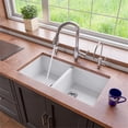 thumbnail image 1 of Pemberly Row White 34" Undermount Double Bowl Granite Composite Kitchen Sink, 1 of 9