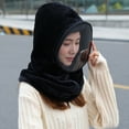 thumbnail image 6 of iHPH7 Hat with Scarf Attached Winter Hats for Women Winter Scarf Windproof Scarf Hats Hat Scarf Scarves for Women Christmas Gifts Black One Size, 6 of 8